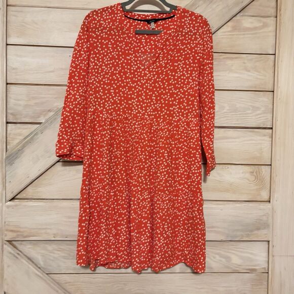 QVC  JOULES COSIMA Tunic Dress TIERED TUNIC Red Spot - Picture 1 of 6